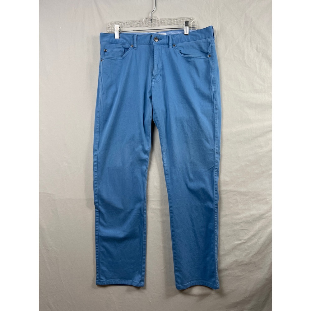 Peter Millar Pants Mens 34 Blue 5-Pocket Cotton Modal Stretch Straight Leg